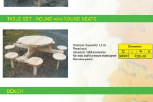 TABLE SET ROUND / BENCH